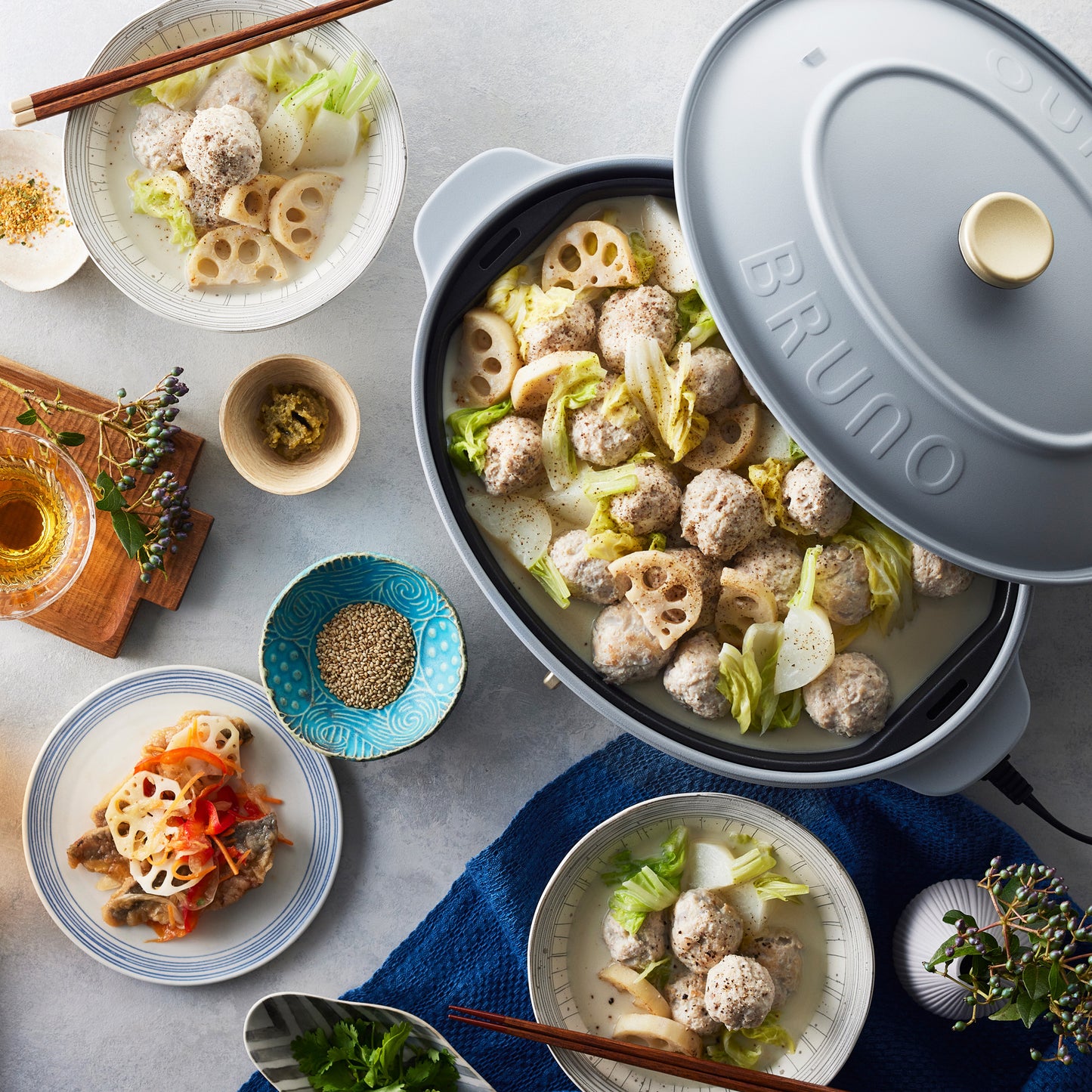 Oval Hotplate in Blue Gray