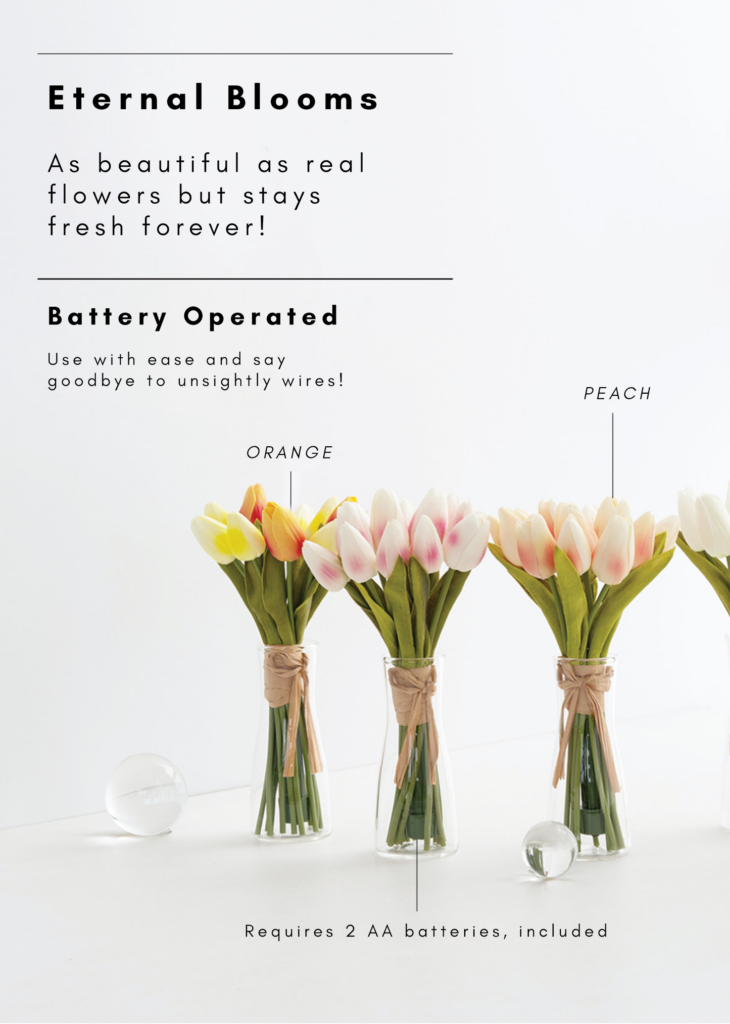 Tulip Bouquet LED Lights (Peach)