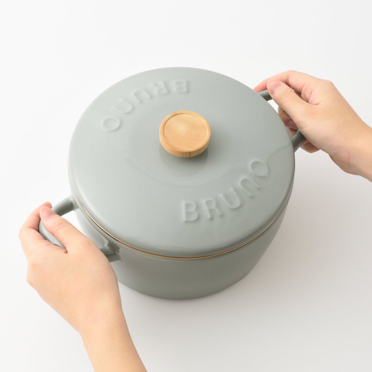 BRUNO x Fujihoro Enamel Pot (20cm) - Greige