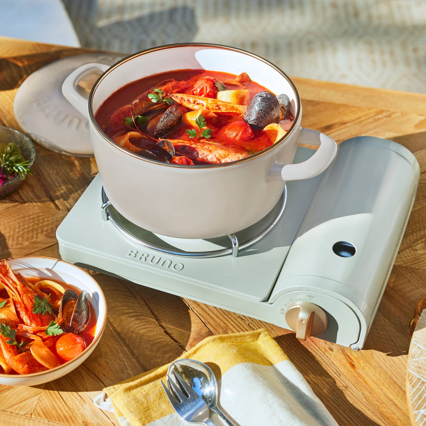 BRUNO x Fujihoro Enamel Pot (20cm) - Greige