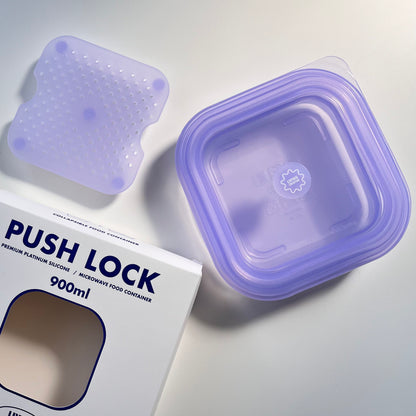 Push lock collapsible lunch box and steam tray in Violet