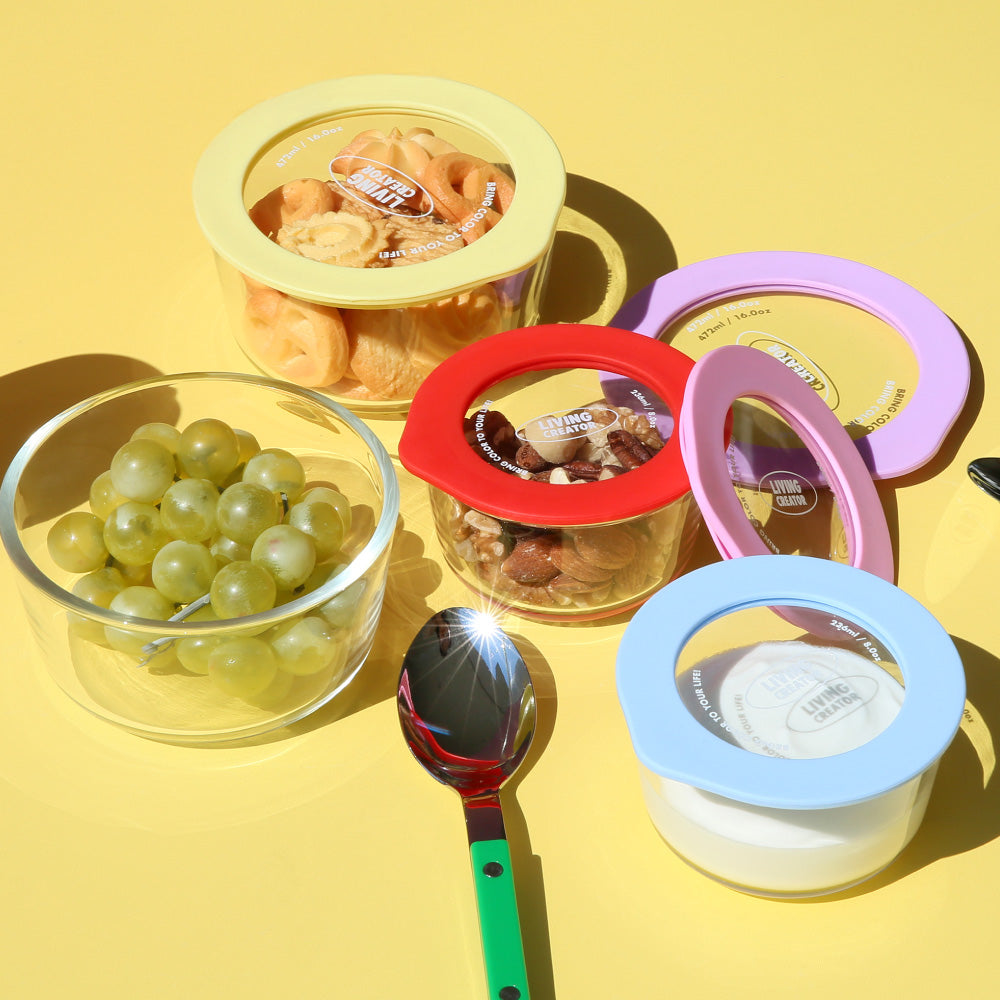 Round Lock Glass Container 2 pc Set
