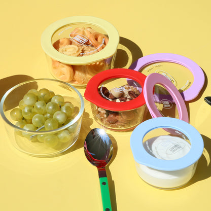 Round Lock Glass Container 2 pc Set