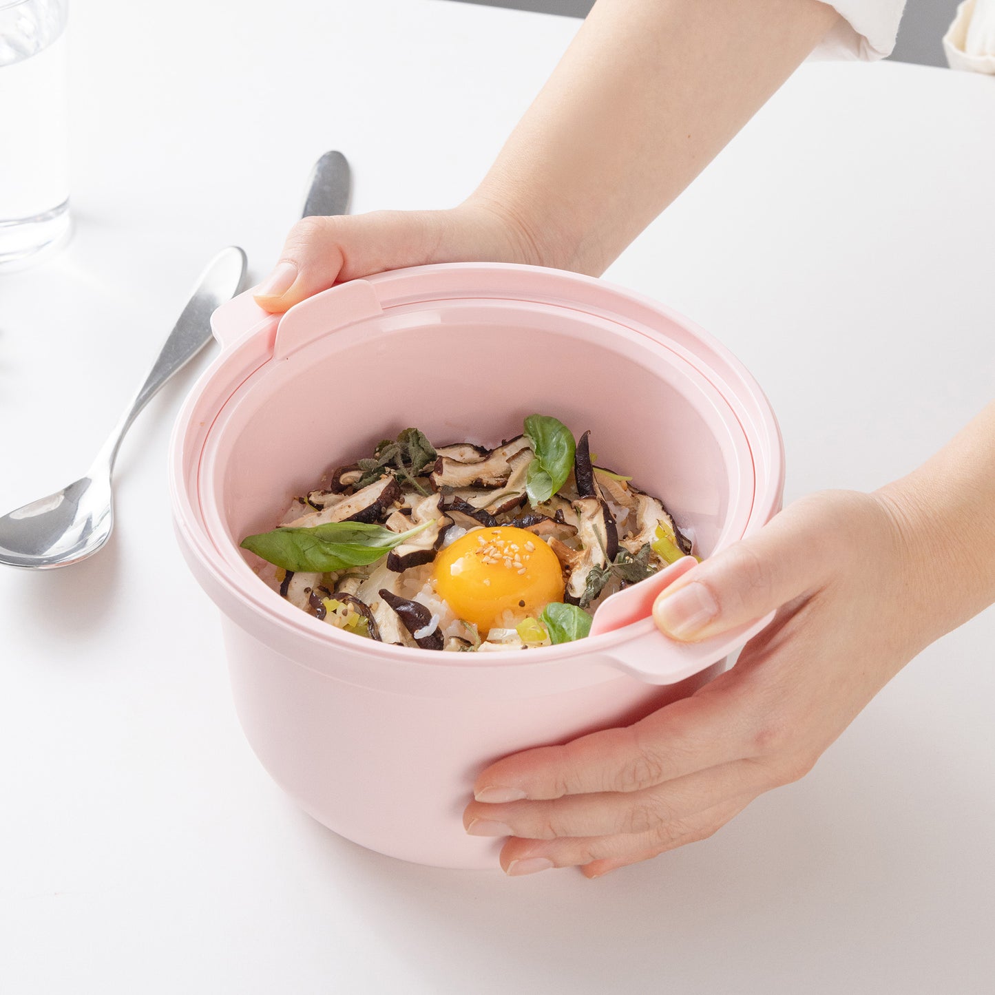 Low Calorie Microwavable Rice Cooker in Pink