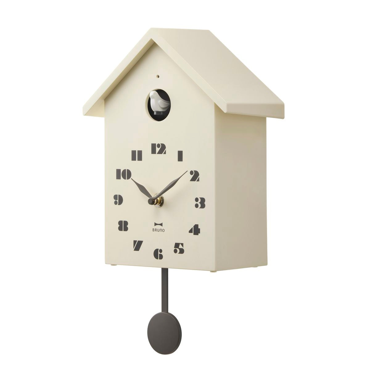 Bird House Clock in Ivory