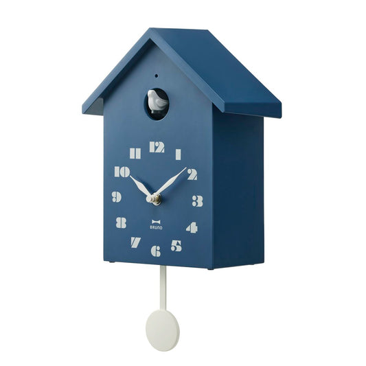 Bird House Clock in Navy