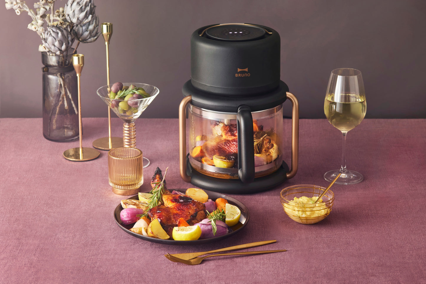 Glass Air Fryer - Charcoal Black