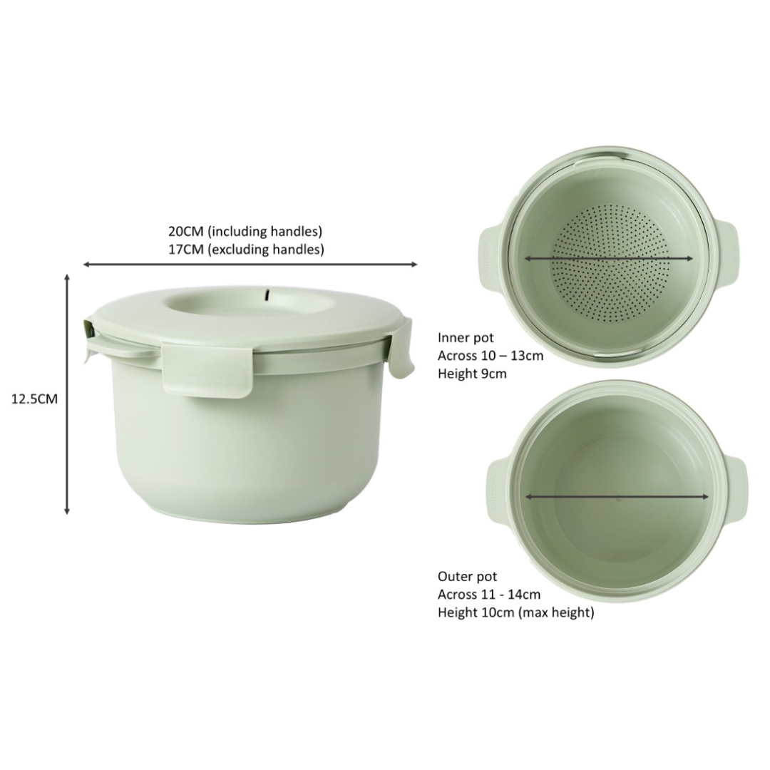 Low Calorie Microwavable Rice Cooker in Sage