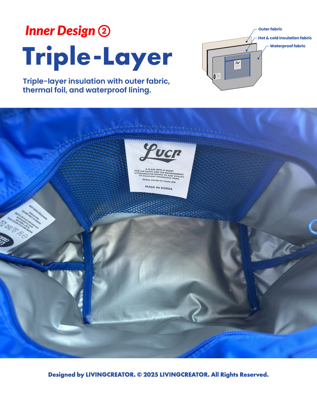 LVCR Triple Layered Thermal Lunch Bag
