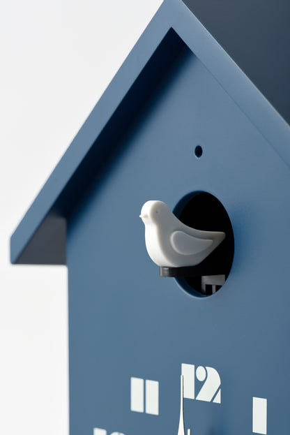 Bird House Clock in Navy