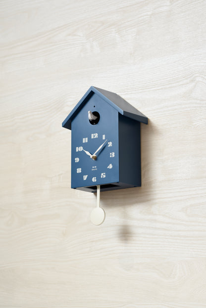 Bird House Clock in Navy