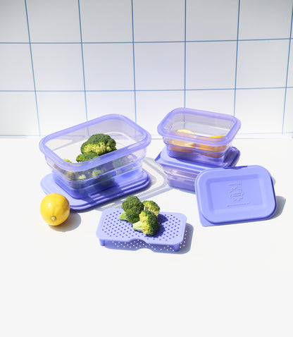 Push Lock Rectangle Collapsible Lunch Box 1200ML