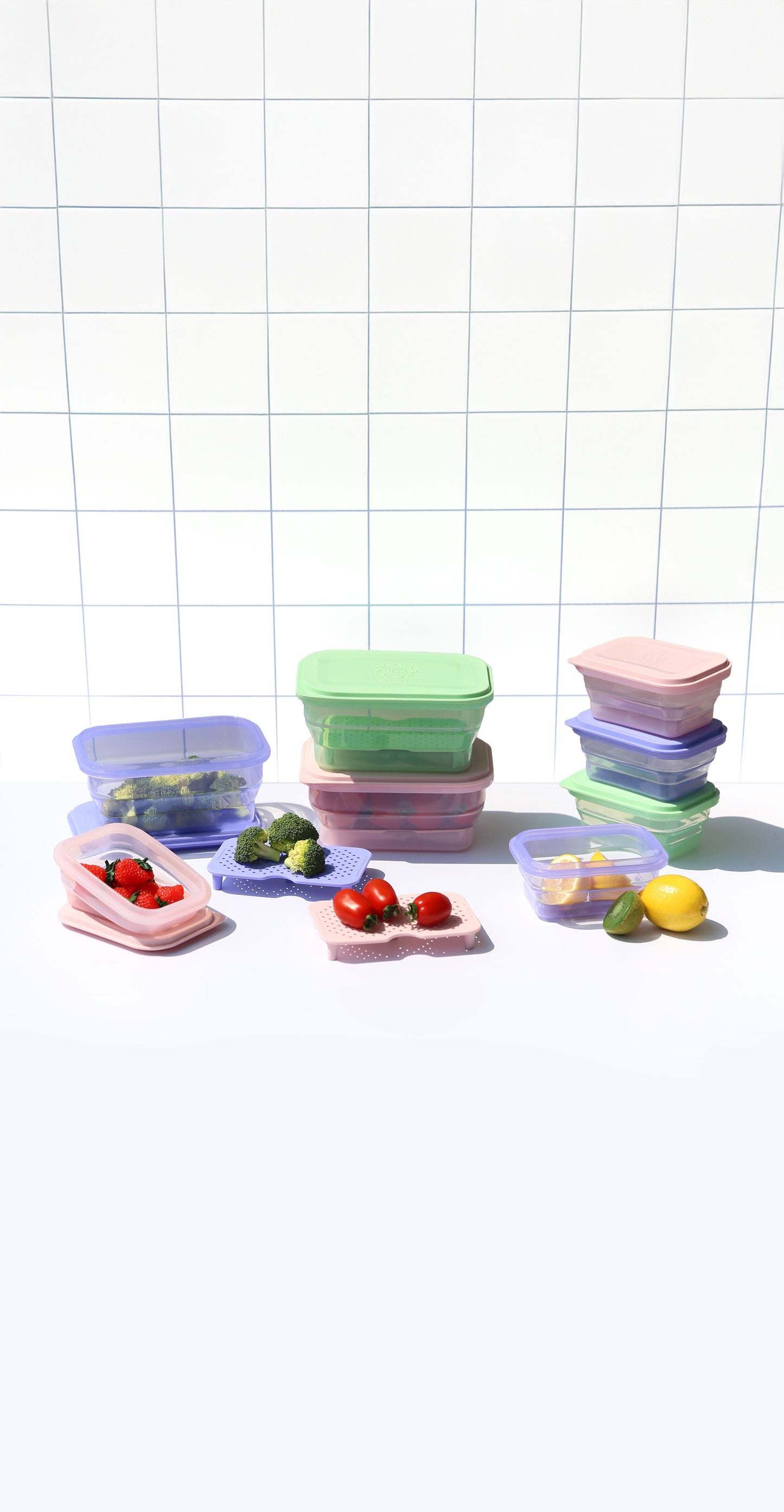 Push Lock Rectangle Collapsible Lunch Box 1200ML
