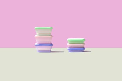 Push Lock Rectangle Collapsible Lunch Box 1200ML