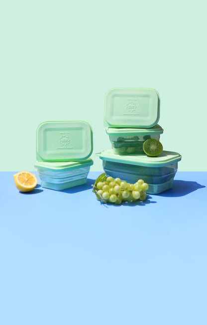Push Lock Rectangle Collapsible Lunch Box 1200ML