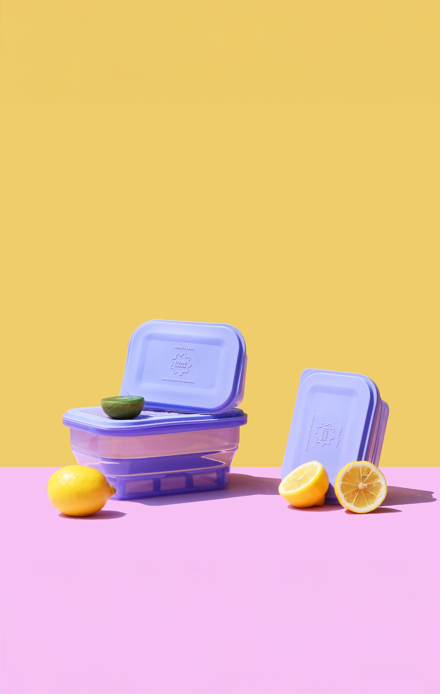 Push Lock Rectangle Collapsible Lunch Box 1200ML