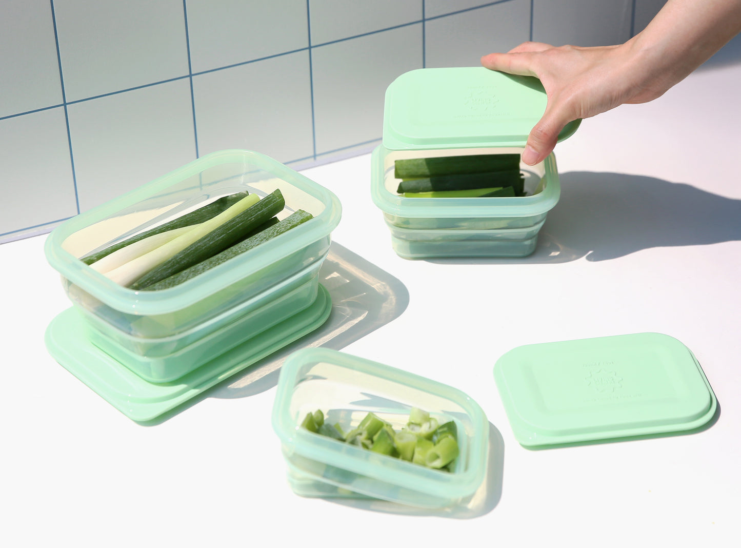 Push Lock Rectangle Collapsible Lunch Box 1200ML