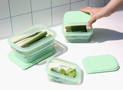 Push Lock Rectangle Collapsible Lunch Box 1200ML