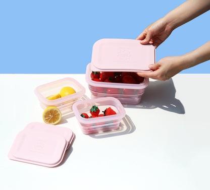 Push Lock Rectangle Collapsible Lunch Box 1200ML