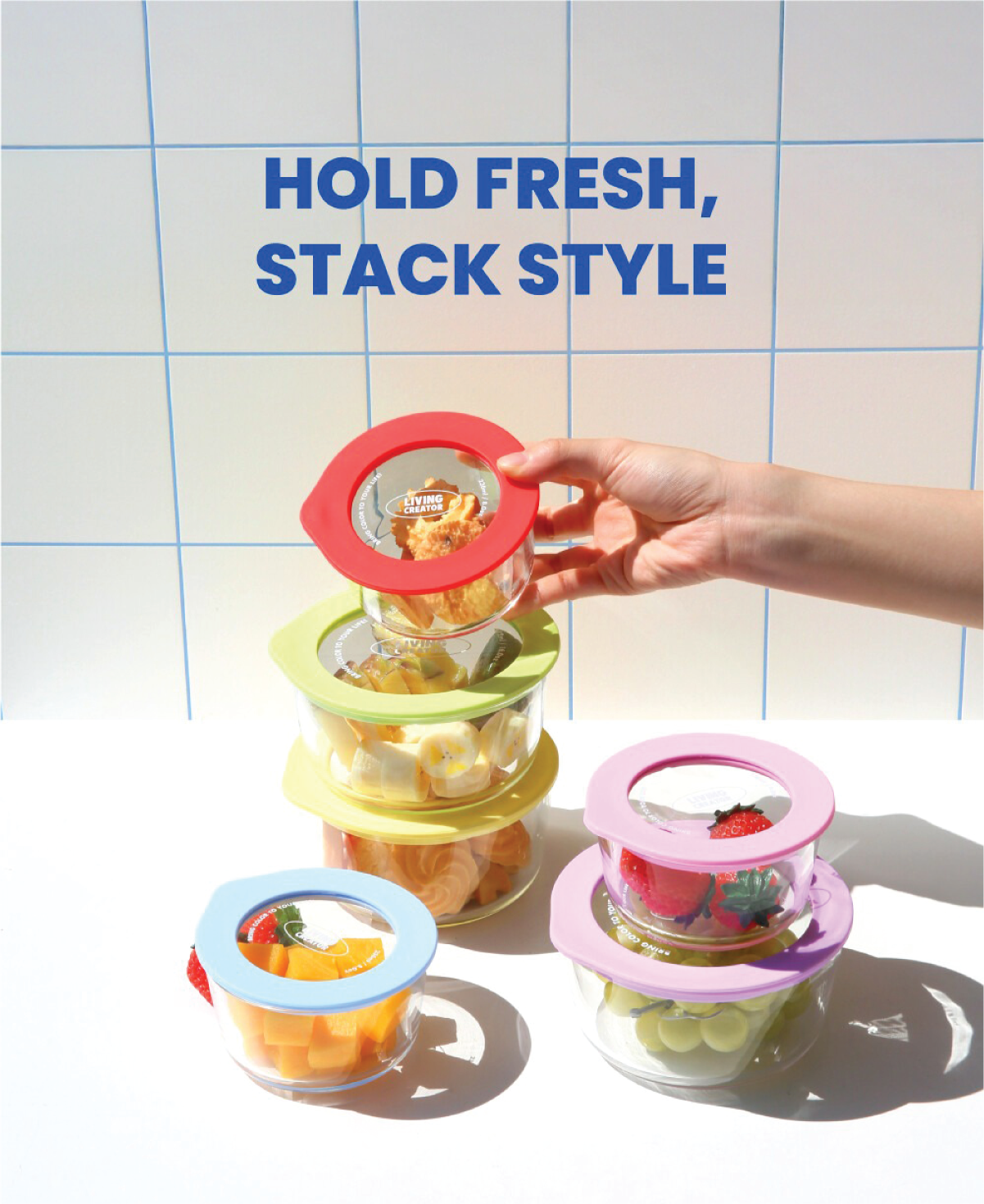 Round Lock Glass Container 2 pc Set