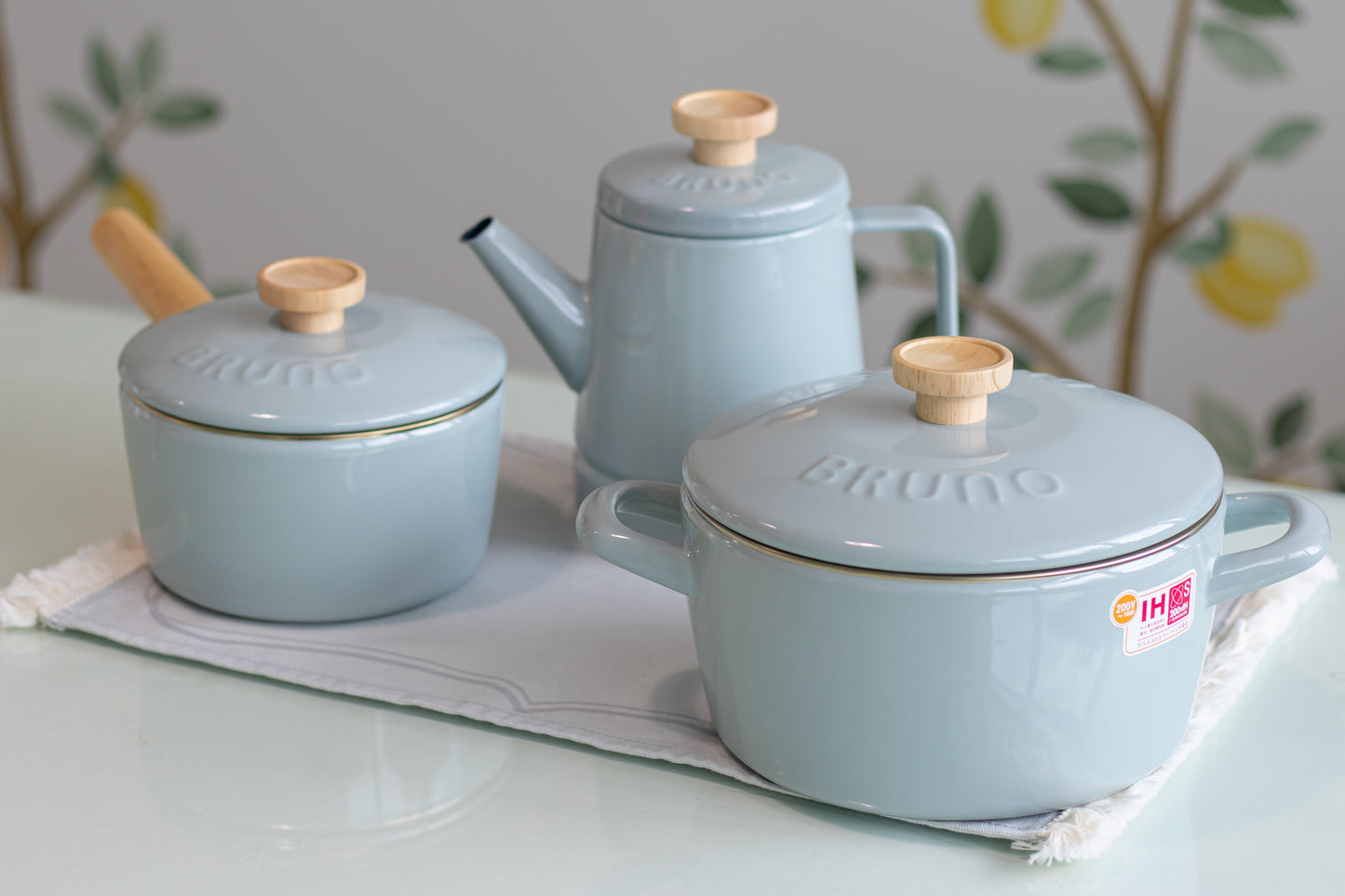 BRUNO x Fujihoro Enamel Pot (20cm) - Blue Green