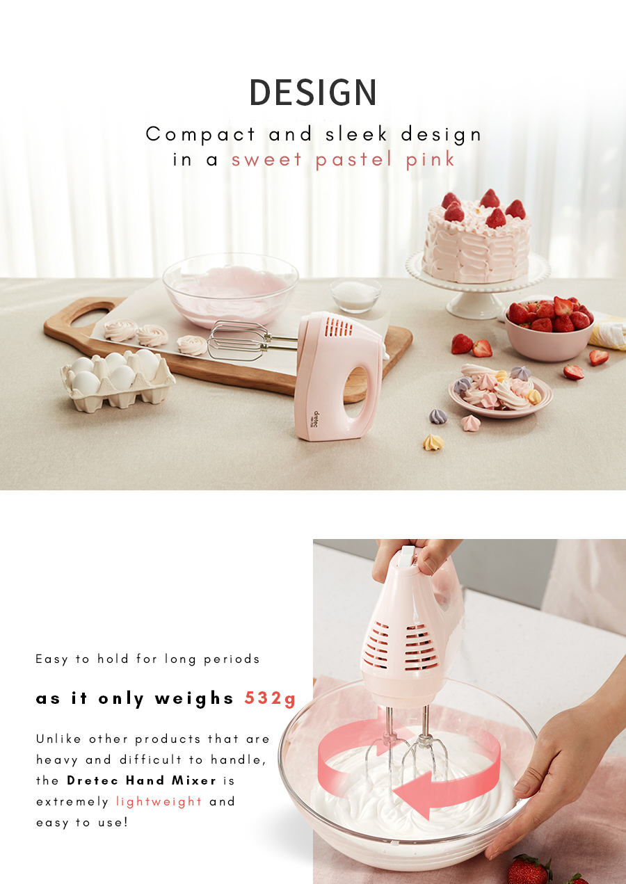 Hand Mixer in Baby Pink