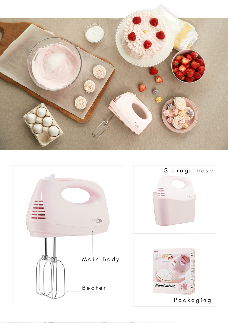 Hand Mixer in Baby Pink