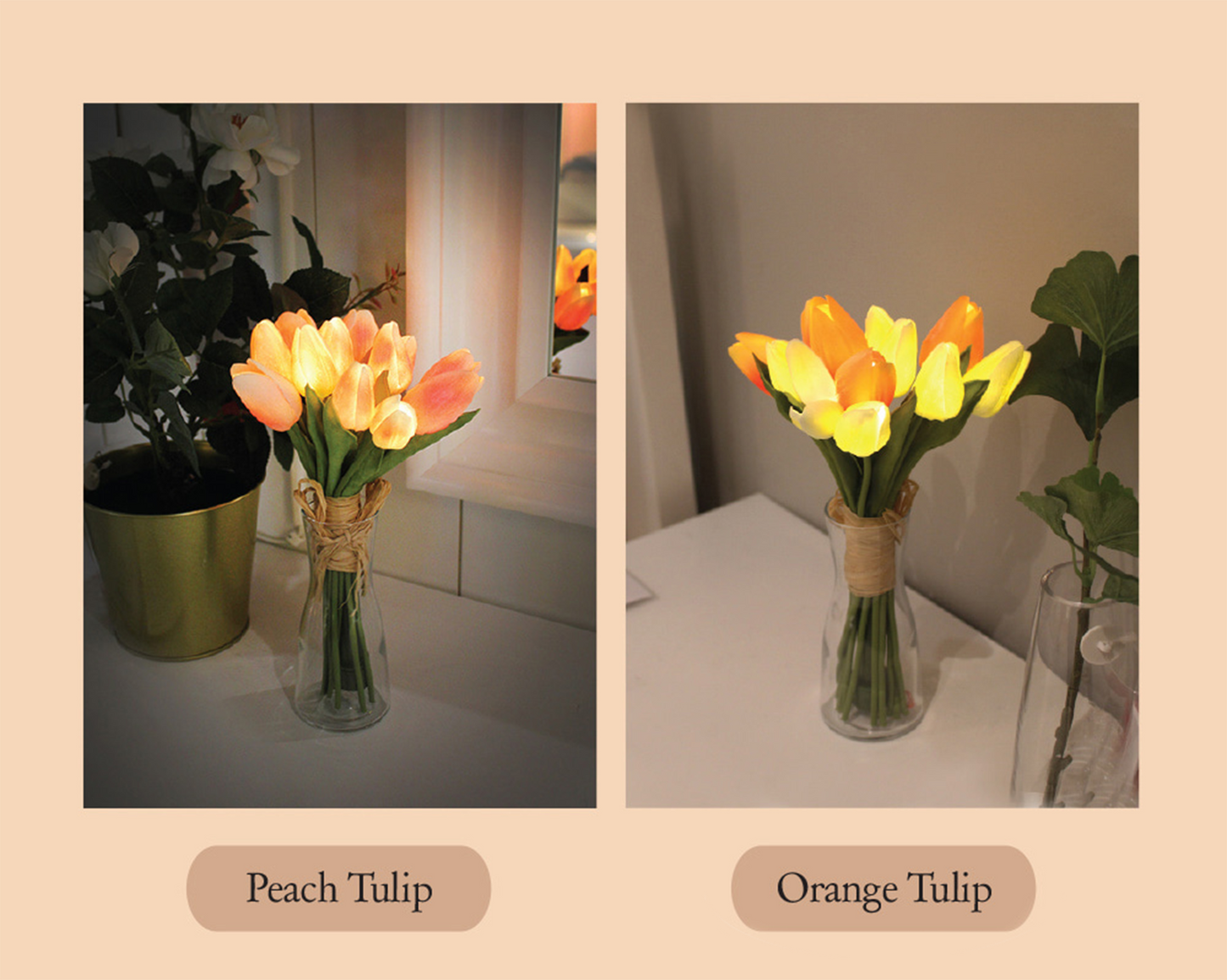 Tulip Bouquet LED Lights (Peach)