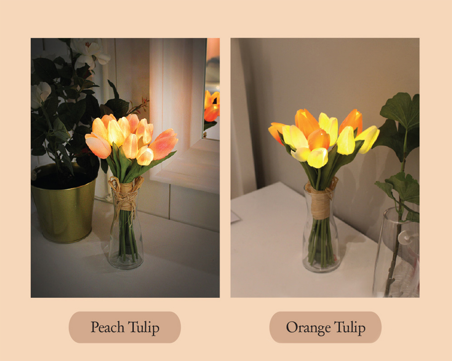 Tulip Bouquet LED Lights (Orange)