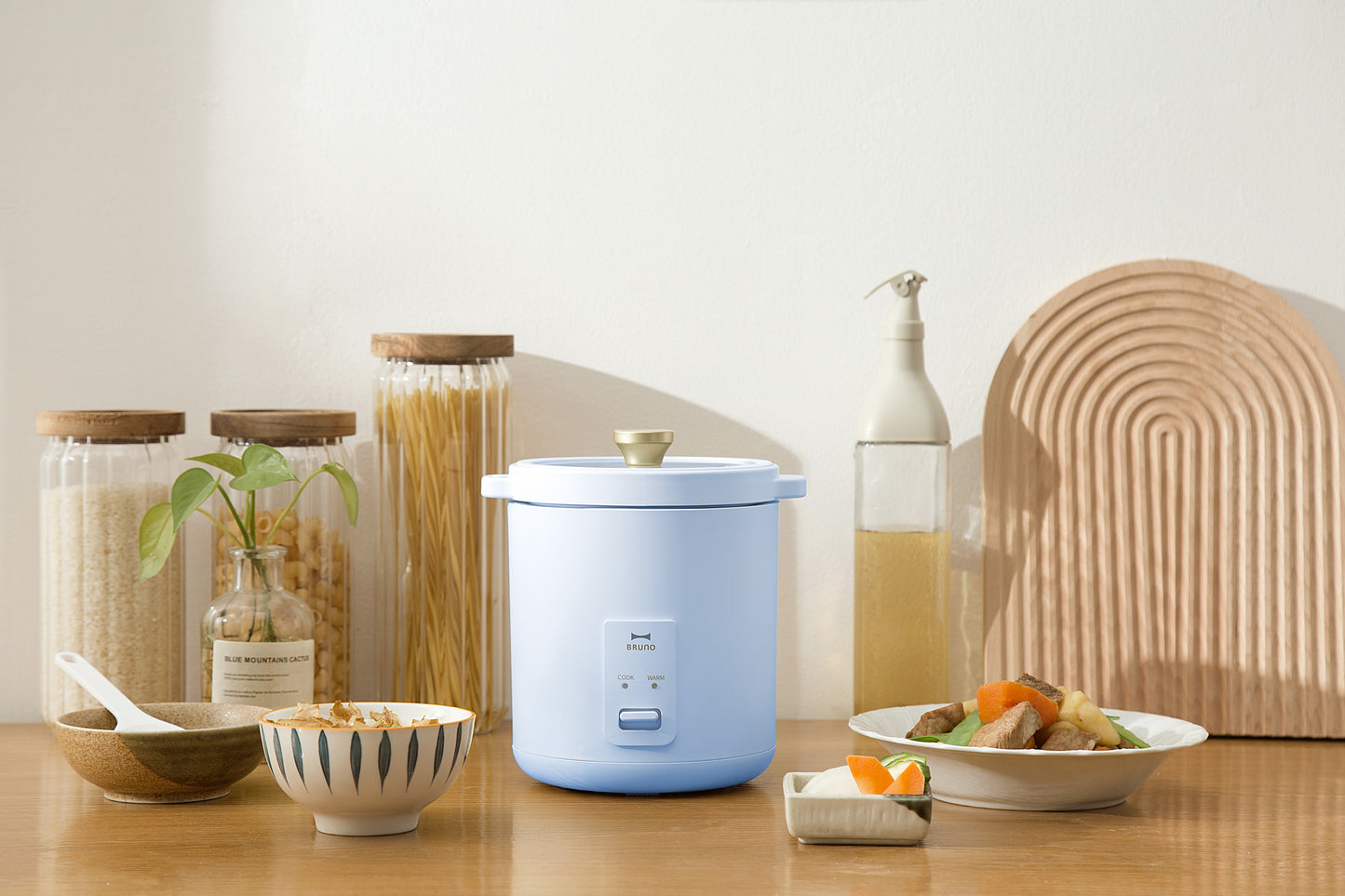 Compact Rice Cooker in Light Blue