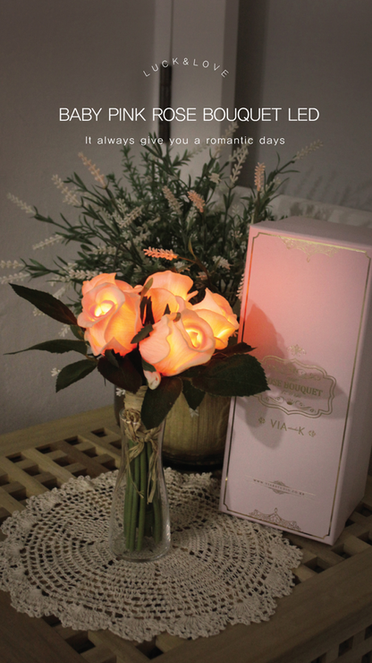 Rose Bouquet LED Lights (Baby Pink)