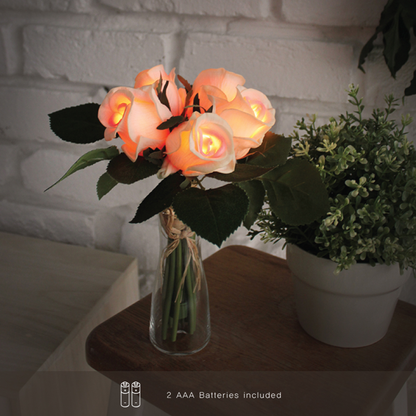 Rose Bouquet LED Lights (Baby Pink)